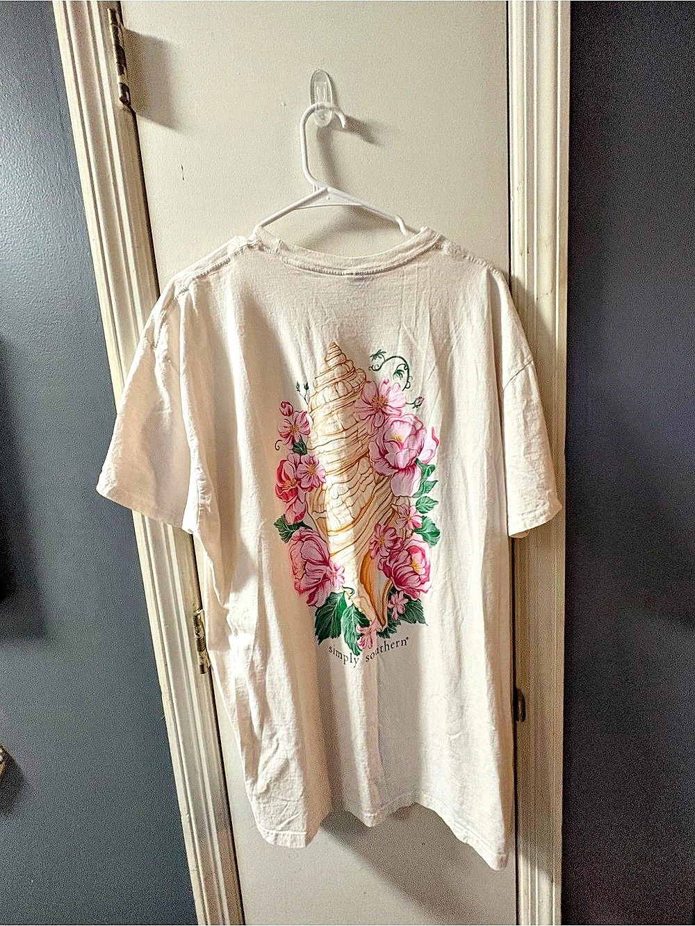 Simply Southern Floral Conch Shell Short Sleeve T-Shirt XXL
